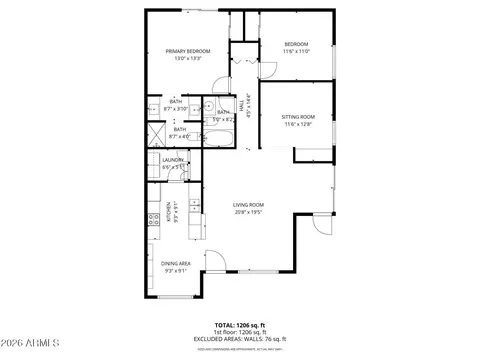 Floorplan - 516 E Piping Rock Rd, Phoenix, AZ 85022 photo 2 of 2
