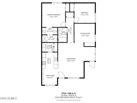 Floorplan - 516 E Piping Rock Rd, Phoenix, AZ 85022 photo 1 of 2