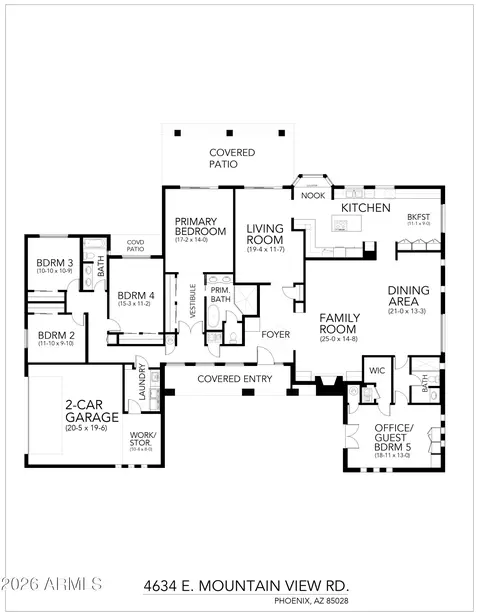 Floorplan - 4634 E Mountain View Rd, Phoenix, AZ 85028 photo 1 of 2