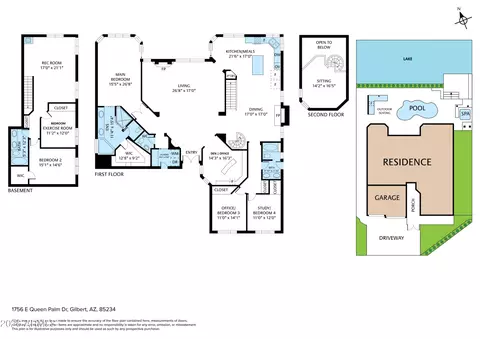 Floorplan - 1756 E Queen Palm Dr, Gilbert, AZ 85234 photo 2 of 3