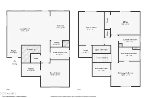 Floorplan - 2733 E Cambridge Ave, Phoenix, AZ 85008 photo 1 of 2