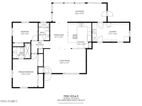 Floorplan - 5349 E Dallas St, Mesa, AZ 85205 photo 1 of 1