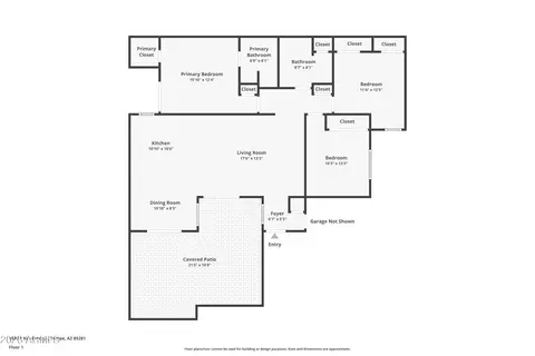 Floorplan - 1885 E Kirkland Ln, Tempe, AZ 85281 photo 1 of 1