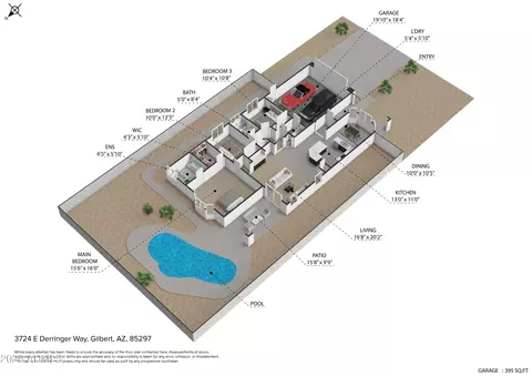 Floorplan - 3724 E Derringer Way, Gilbert, AZ 85297 photo 1 of 3