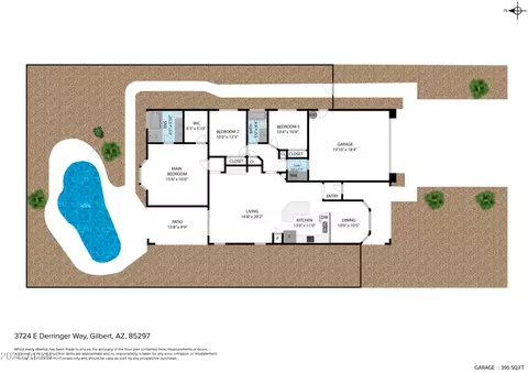 Floorplan - 3724 E Derringer Way, Gilbert, AZ 85297 photo 2 of 3