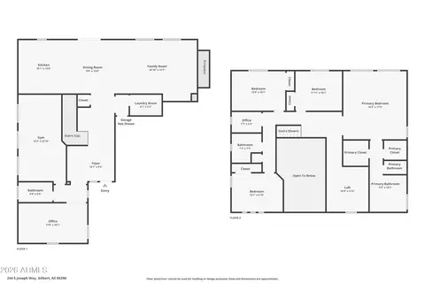 Floorplan - 244 E Joseph Way, Gilbert, AZ 85295 photo 1 of 1