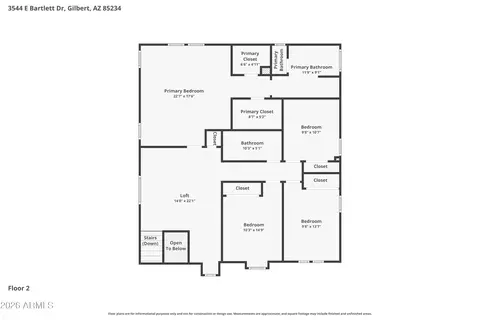 Floorplan - 3544 E Bartlett Dr, Gilbert, AZ 85234 photo 2 of 2
