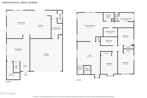 Floorplan - 3544 E Bartlett Dr, Gilbert, AZ 85234 photo 1 of 2