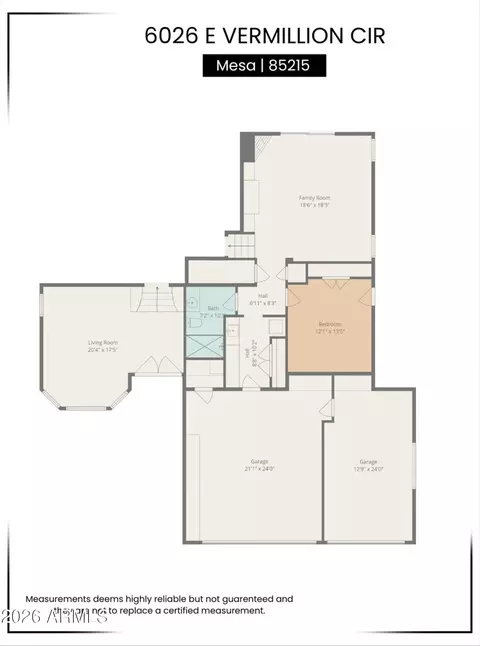Floorplan - 6026 E Vermillion Cir, Mesa, AZ 85215 photo 2 of 4
