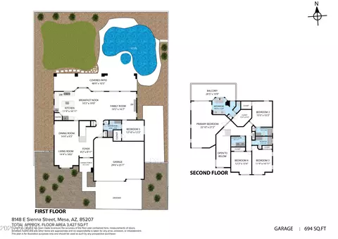 Floorplan - 8148 E Sienna St, Mesa, AZ 85207 photo 2 of 2