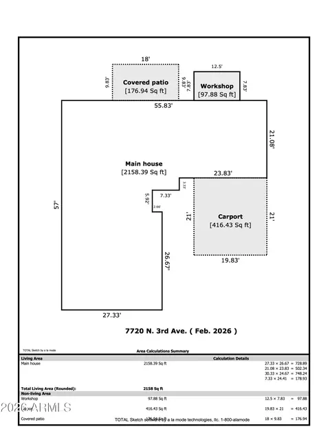 Floorplan - 7720 N 3rd Ave, Phoenix, AZ 85021 photo 1 of 2