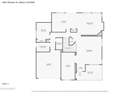 Floorplan - 486 E Windsor Dr, Gilbert, AZ 85296 photo 2 of 3