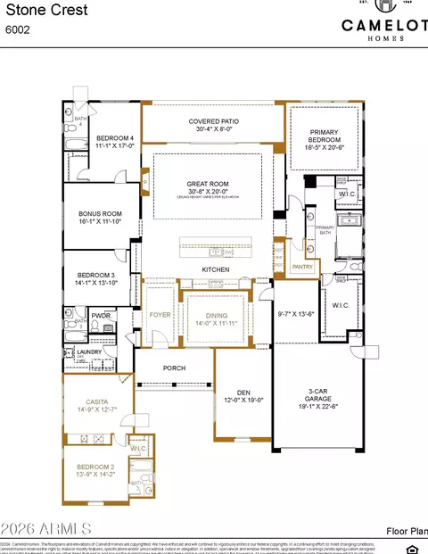 Floorplan - 3494 E Bloomfield Pkwy, Gilbert, AZ 85296 photo 1 of 1