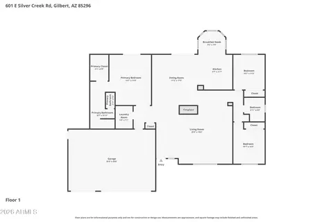 Floorplan - 601 E Silver Creek Rd, Gilbert, AZ 85296 photo 1 of 1
