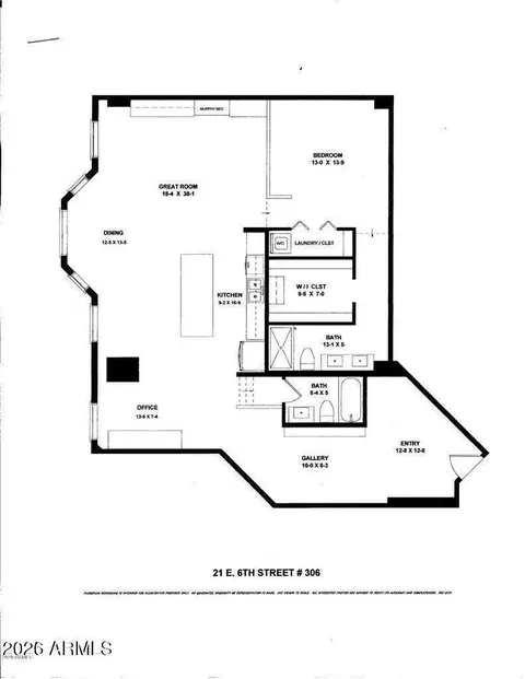 Floorplan - 21 E 6th St #306, Tempe, AZ 85281 photo 1 of 1