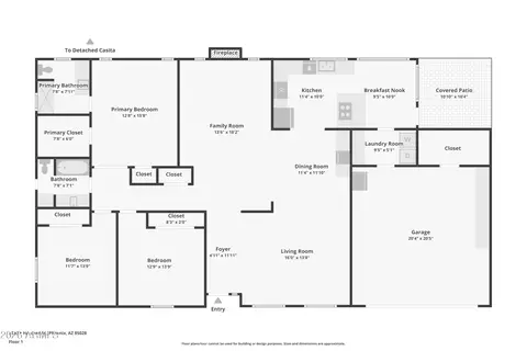 Floorplan - 3336 E Hatcher Rd, Phoenix, AZ 85028 photo 1 of 1