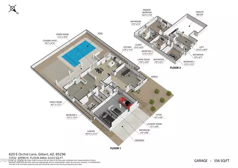 Floorplan - 629 E Orchid Ln, Gilbert, AZ 85296 photo 1 of 2
