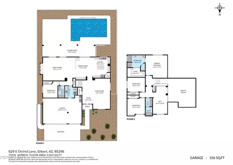 Floorplan - 629 E Orchid Ln, Gilbert, AZ 85296 photo 2 of 2