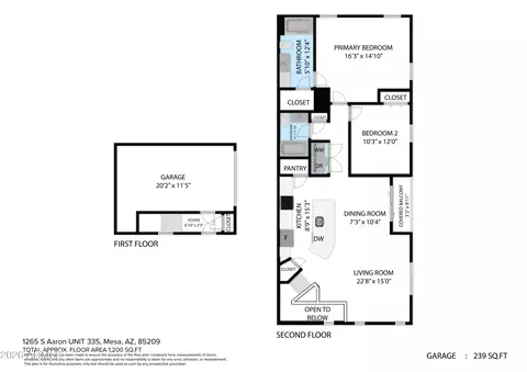 Floorplan - 1265 S Aaron St #335, Mesa, AZ 85209 photo 2 of 2