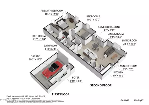 Floorplan - 1265 S Aaron St #335, Mesa, AZ 85209 photo 1 of 2