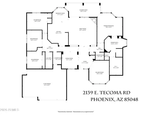 Floorplan - 2139 E Tecoma Rd, Phoenix, AZ 85048 photo 2 of 2
