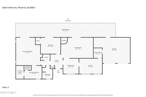 Floorplan - 8324 N 8th Ave, Phoenix, AZ 85021 photo 1 of 2