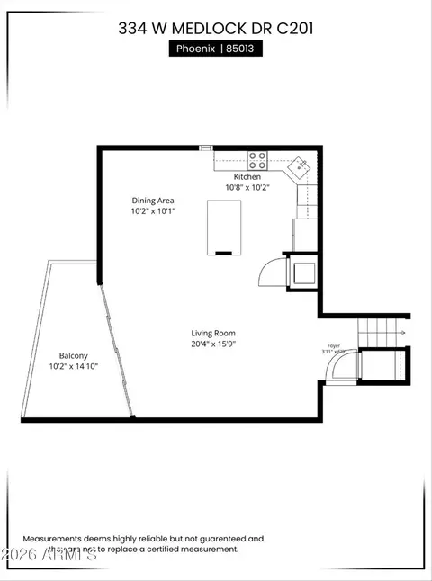Floorplan - 334 W Medlock Dr #C201, Phoenix, AZ 85013 photo 1 of 3