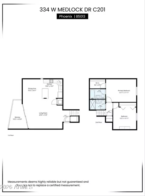 Floorplan - 334 W Medlock Dr #C201, Phoenix, AZ 85013 photo 3 of 3