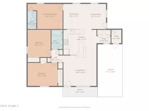 Floorplan - 6437 S 43rd Pl, Phoenix, AZ 85042 photo 1 of 1