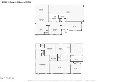 Floorplan - 2623 E Hickory St, Gilbert, AZ 85298 photo 1 of 1