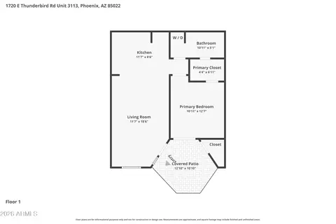 Floorplan - 1720 E Thunderbird Rd #2063, Phoenix, AZ 85022 photo 1 of 1