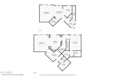 Floorplan - 5015 E Cheyenne Dr #41, Phoenix, AZ 85044 photo 2 of 3