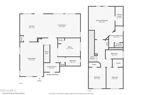 Floorplan - 3312 E San Remo Ave, Gilbert, AZ 85234 photo 2 of 2