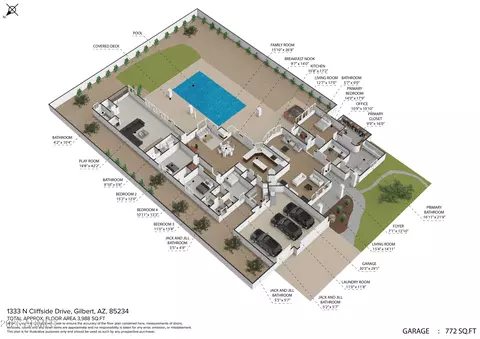 Floorplan - 1333 N Cliffside Dr, Gilbert, AZ 85234 photo 2 of 2