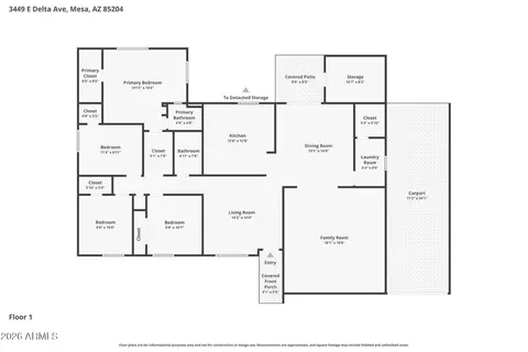 Floorplan - 3449 E Delta Ave, Mesa, AZ 85204 photo 1 of 1