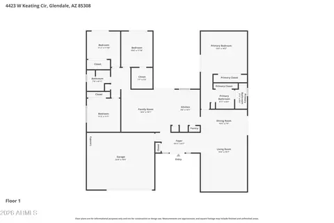 Floorplan - 4423 W Keating Cir, Glendale, AZ 85308 photo 1 of 1
