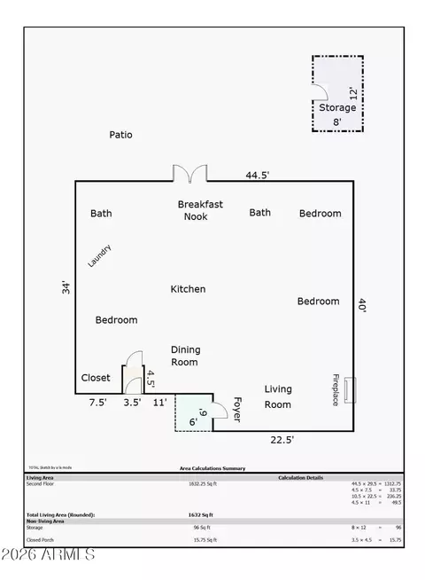 Floorplan - 1555 E Cheery Lynn Rd, Phoenix, AZ 85014 photo 1 of 1