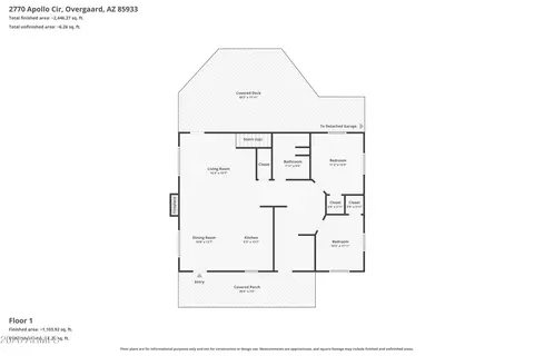 Floorplan - 2770 Apollo Cir, Overgaard, AZ 85933 photo 3 of 5