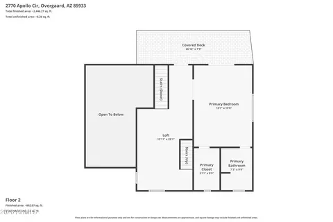 Floorplan - 2770 Apollo Cir, Overgaard, AZ 85933 photo 2 of 5