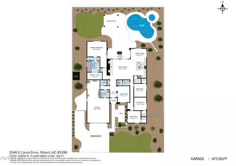 Floorplan - 2546 E Carob Dr, Gilbert, AZ 85298 photo 1 of 3