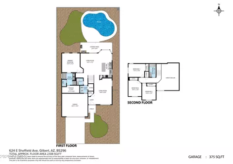 Floorplan - 624 E Sheffield Ave, Gilbert, AZ 85296 photo 2 of 2