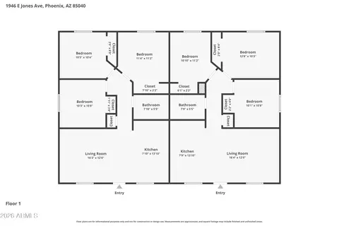 Floorplan - 1946 E Jones Ave, Phoenix, AZ 85040 photo 1 of 1