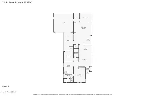 Floorplan - 7715 E Butte St, Mesa, AZ 85207 photo 1 of 1