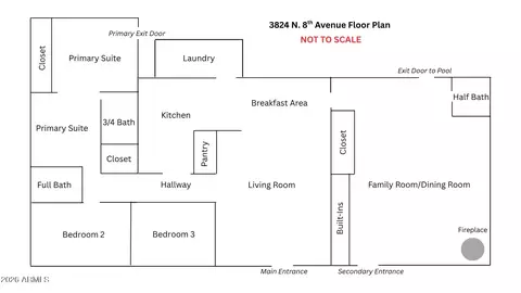 Floorplan - 3824 N 8th Ave, Phoenix, AZ 85013 photo 1 of 1