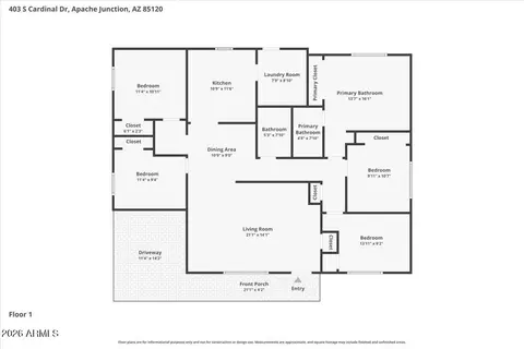 Floorplan - 403 S Cardinal Dr, Apache Junction, AZ 85120 photo 2 of 2
