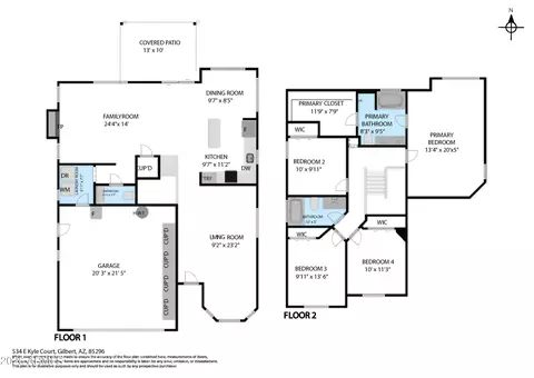 Floorplan - 534 E Kyle Ct, Gilbert, AZ 85296 photo 3 of 4