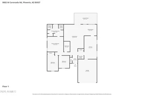 Floorplan - 9002 W Coronado Rd, Phoenix, AZ 85037 photo 1 of 1
