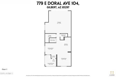 Floorplan - 779 E Doral Ave #104, Gilbert, AZ 85297 photo 3 of 3