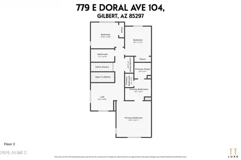 Floorplan - 779 E Doral Ave #104, Gilbert, AZ 85297 photo 2 of 3