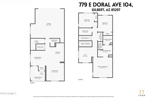 Floorplan - 779 E Doral Ave #104, Gilbert, AZ 85297 photo 1 of 3